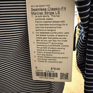 lululemon seamless classic fit mariner stripe long sleeve